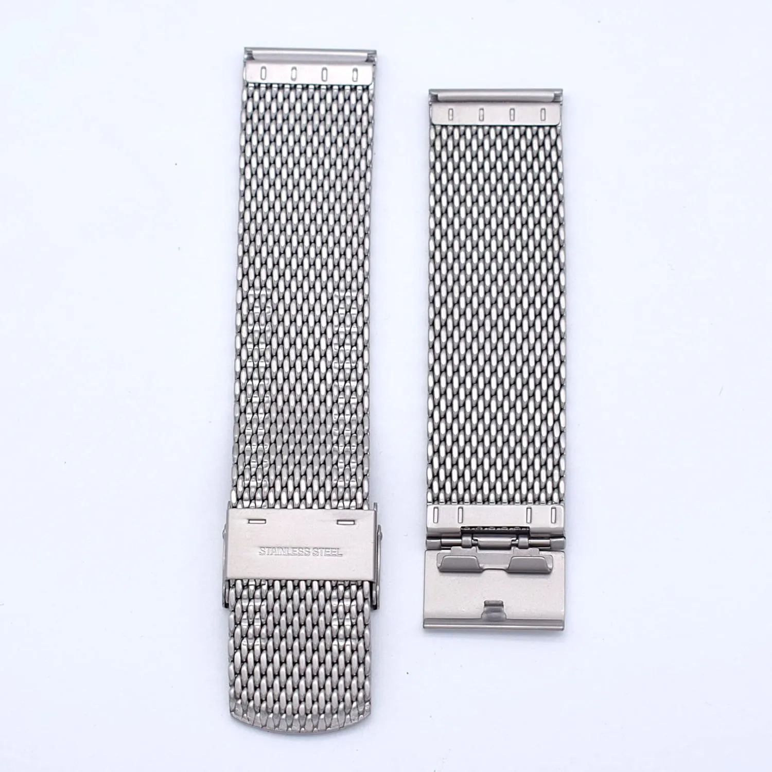 with Sandblasted Matte Finish Stainless Steel Thick untouched Mesh Strap Men's 22mm Strap 