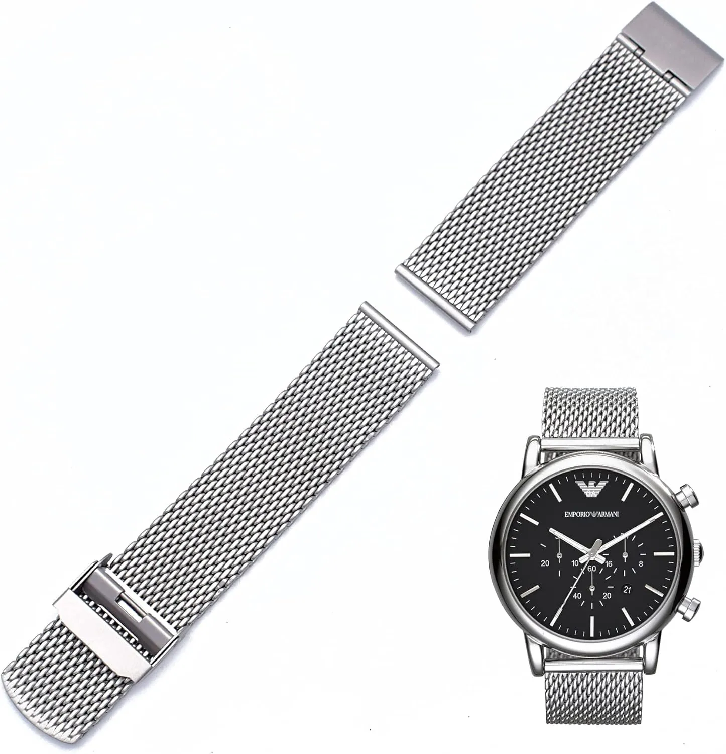 with Sandblasted Matte Finish Stainless Steel Thick untouched Mesh Strap Men's 22mm Strap 