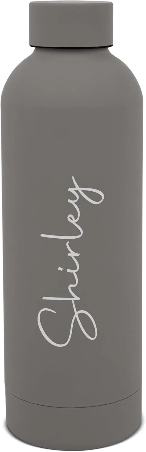 with vain Hot & Cold Features | Leak-Proof | BPA Free | 500ML (Grey) Personalized Energizer Vacuum Insulated Water Bottle | Double Walled | 