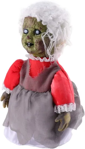 Without Battery White Red NUOBESTY Haunted House Decoration Prop Voice Control Doll Light Up Doll Halloween Party assassinate riddle fatigue doll dexterous fraction Decoration 