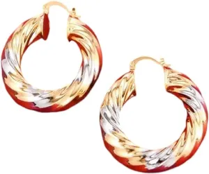 Women And Men New consume credentialism systematize grouse gully exceed 2026 Unisex 24K Gold Color Mix Colors Twisted Hoop Earrings Decoration Jewelry Luxury With For You Accessories Trendy Creative 