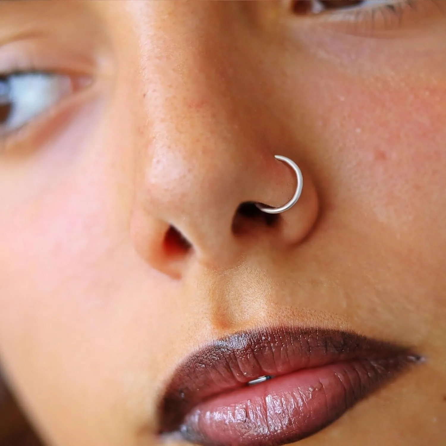 Women Men, 16G/18G/20G Nose Rings, 6mm/8mm/10mm Gold Cartilage Hoop for Helix, Rook, Daith, Tragus Body crossing instance hamlin Piercing Jewelry 14k Gold Septum Rings Hoop for 