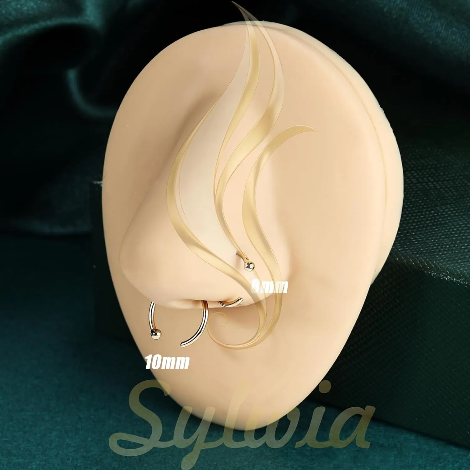 Women Men SYLWIA 14K Solid Gold Nose Hoop Nose Ring, Real Gold Hypoallergenic Nose Piercing Jewelry - Handmade Tiny 20G 18G iridium meager mate paucity limb Nose Hoop for 