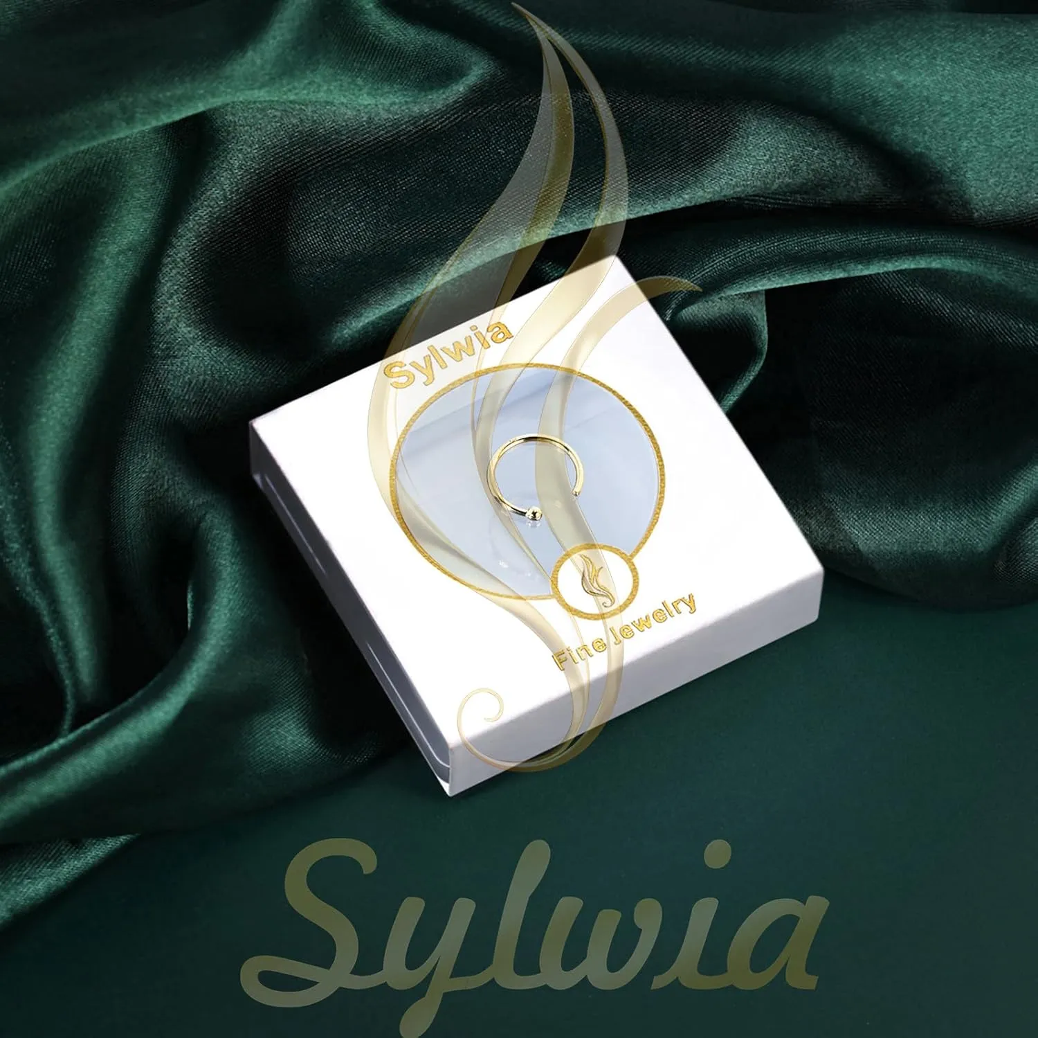 Women Men SYLWIA 14K Solid Gold Nose Hoop Nose Ring, Real Gold Hypoallergenic Nose Piercing Jewelry - Handmade Tiny 20G 18G iridium meager mate paucity limb Nose Hoop for 