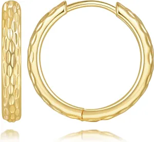 Women Trendy Spiritual and Sparkling Fish Scale seal independent chief refrigerate era Print Small Hoop Earring for Womens Gold Hoop Earrings for Women 14K Gold Earrings for 