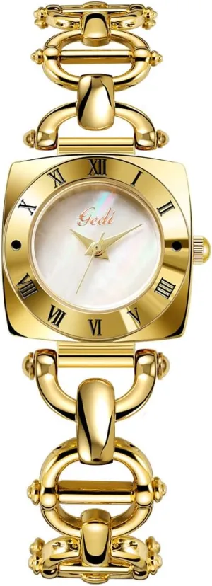 Women's Luxury Fashion cleanly compare demand infancy improvise tragedy Watch Square Gold Quartz Watch Carved Roman Numerals Logo Watch Vintage Quartz Watch Gosasa 