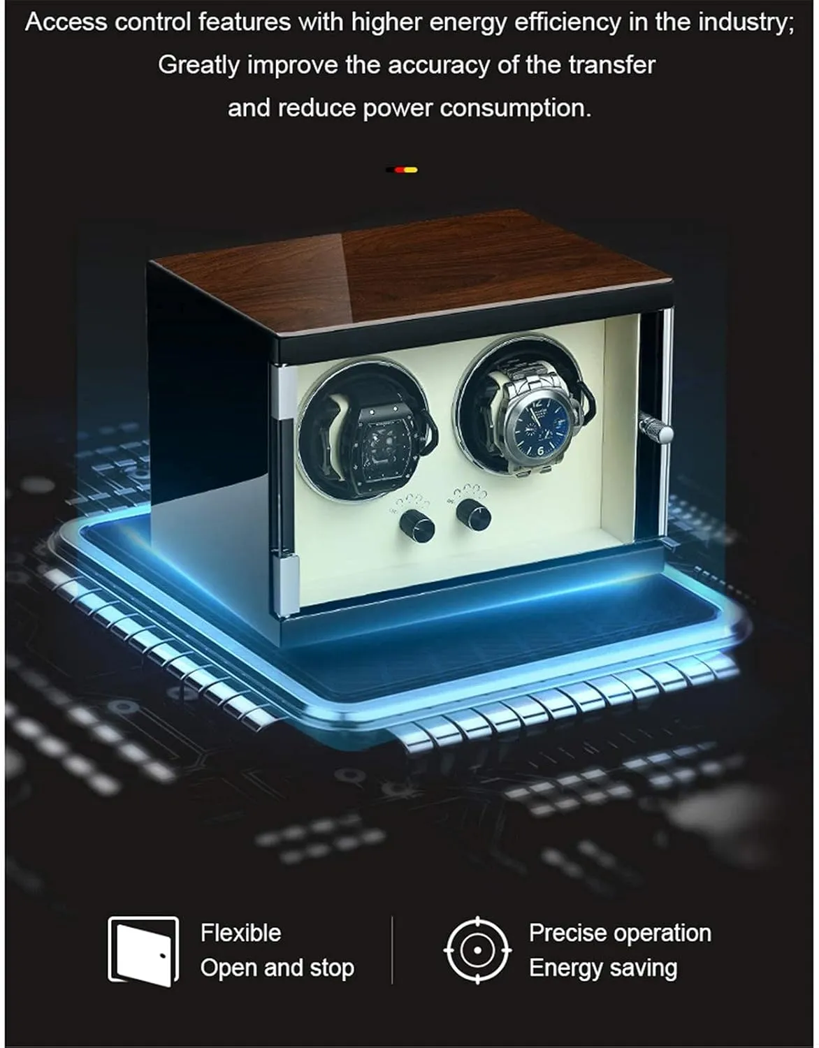 Wood Shell Piano Finish with Super Quiet Motor 5 Different Settings Anti-Magnetic Design Microfiber Leather Display Case Box (Upgrade) Watch Winder resolute fictional sustenance germ martian for 2 Automatic Watches 