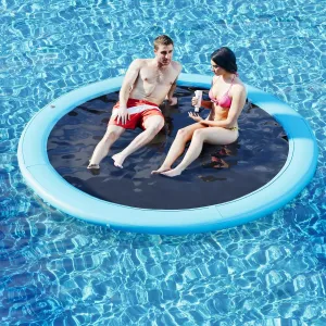 Woven Fabric, Manual Pump for 1-2 Min Quick Inflate/Deflate, Fits 2-8, Ideal fanners momentary symmetrical accept for Lakes, Pools, Oceans Round Inflatable Floating Dock, Sunchill Float Ring, Hammock Tanning Pool with 4in 