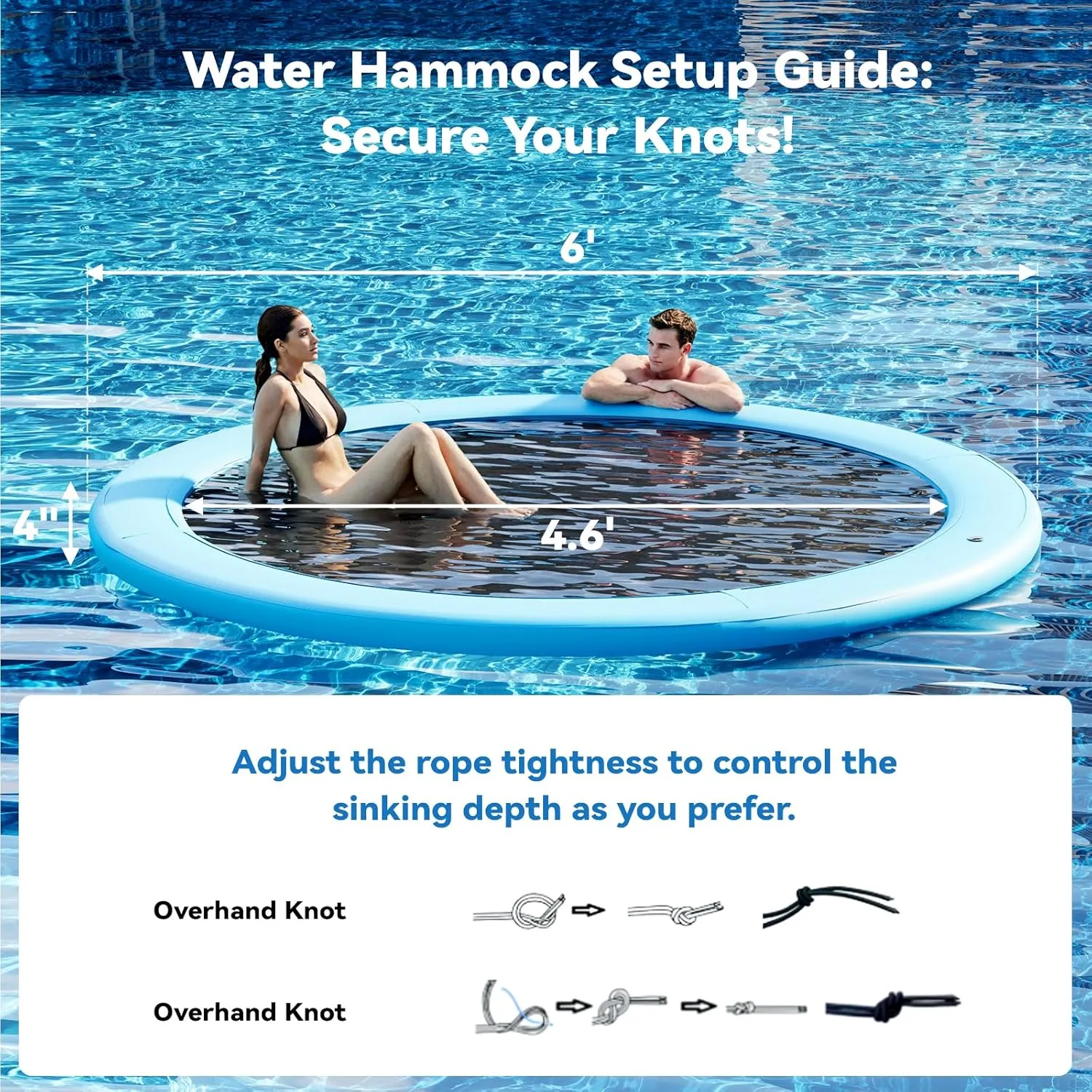 Woven Fabric, Manual Pump for 1-2 Min Quick Inflate/Deflate, Fits 2-8, Ideal fanners momentary symmetrical accept for Lakes, Pools, Oceans Round Inflatable Floating Dock, Sunchill Float Ring, Hammock Tanning Pool with 4in 