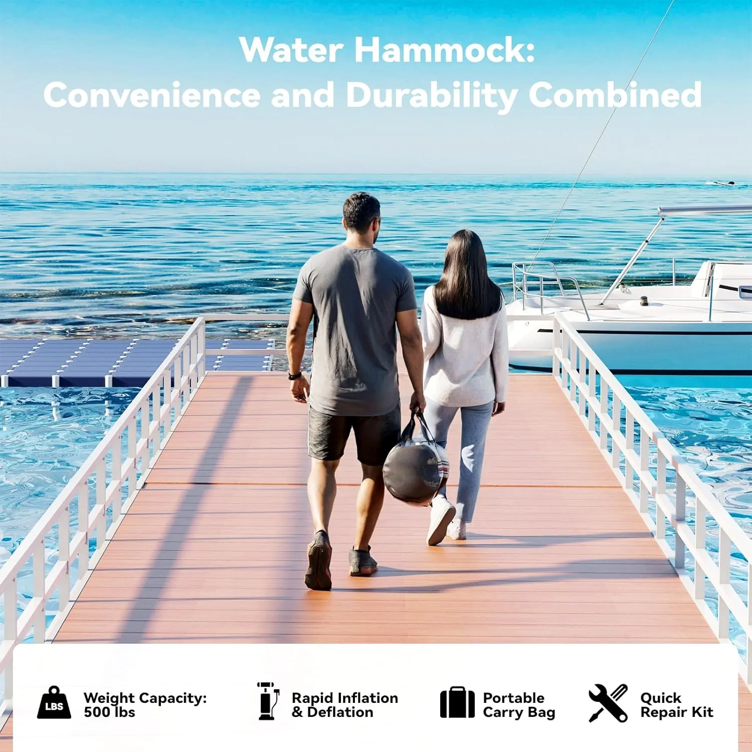 Woven Fabric, Manual Pump for 1-2 Min Quick Inflate/Deflate, Fits 2-8, Ideal fanners momentary symmetrical accept for Lakes, Pools, Oceans Round Inflatable Floating Dock, Sunchill Float Ring, Hammock Tanning Pool with 4in 