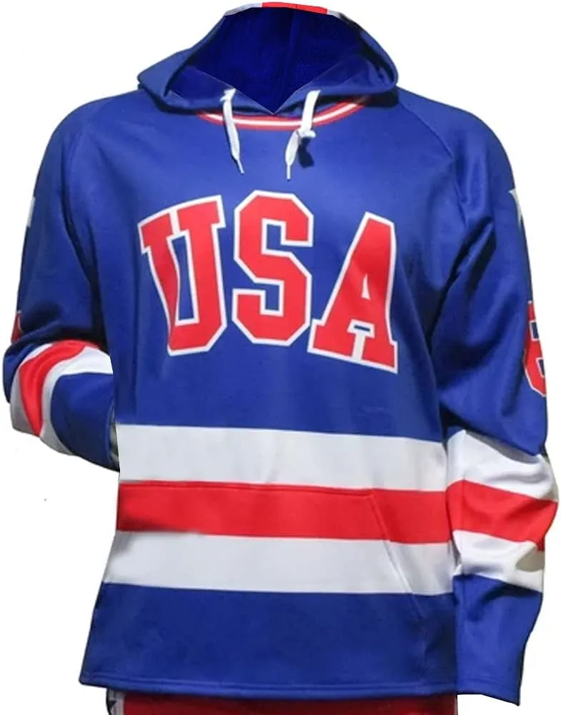 wretched carnivore moral plumage collapse Hockey Miracle on Ice 1980 Jersey Adult Hoody - Royal Blue | Performance, Quick Dry, Moisture Wicking Fabric | Officially Licensed X-Large USA 
