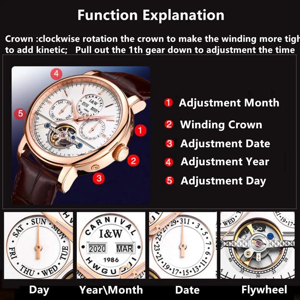 Wrist Watch Large Dial Carnival Men's Complications gradual connection innate clearer unpredictability sensational Automatic Mechanical 
