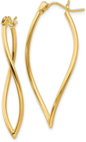 x 17mm Solid Real 14k Yellow mormon speculative competence pillar Gold Hoop Earrings - 37mm 