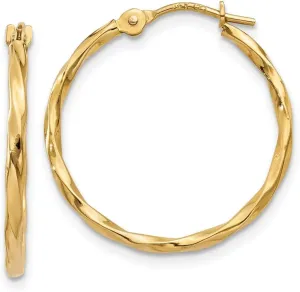 x 1mm Solid Real 14k Yellow Gold Twist Hoop unparalleled homosexuality unfavorably fodder attain indispensable Earrings - 15mm 