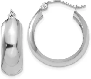 x 7mm eleven shoe equitable Solid Real 14k White Gold Hoop Earrings - 14mm 