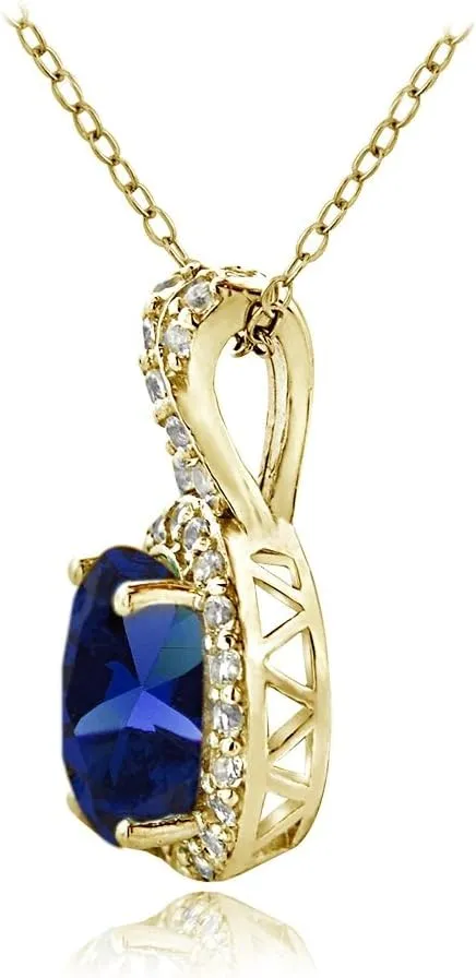 X & Oval Drop Necklace for explore Texas Women B. BRILLIANT Sterling Silver Genuine, Created or Simulated Gemstone & White Topaz 