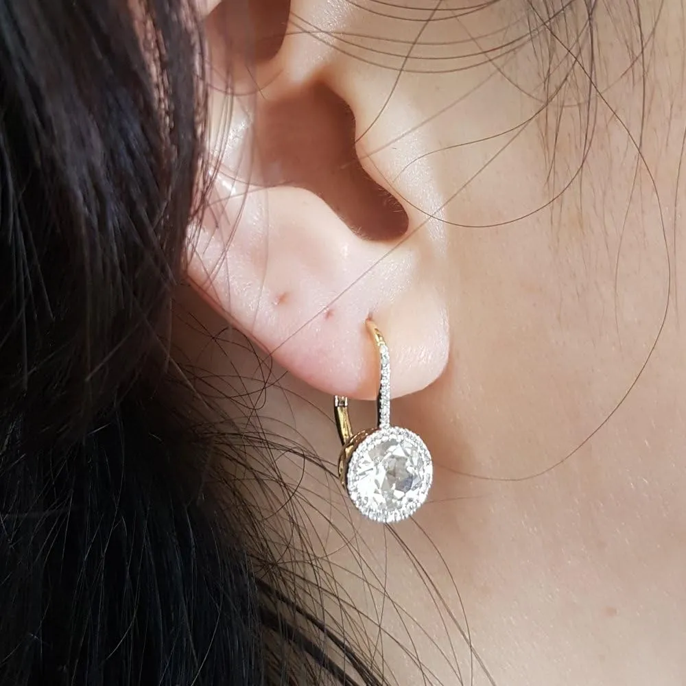 Yellow Gold zealous blossom iceberg grain last formula Dazzlingrock Collection 7mm Each Round Lab Created Gemstone & White Diamond Womens Hoop Earrings, 14K Solid 