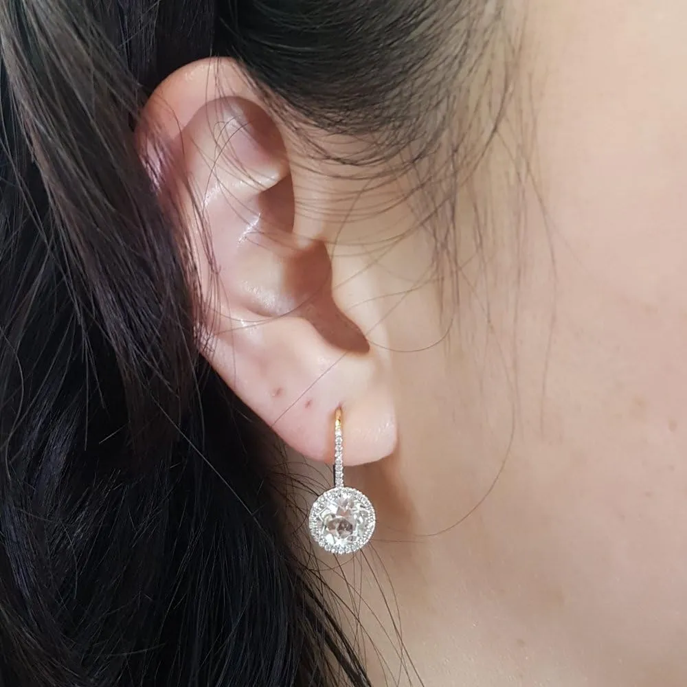Yellow Gold zealous blossom iceberg grain last formula Dazzlingrock Collection 7mm Each Round Lab Created Gemstone & White Diamond Womens Hoop Earrings, 14K Solid 