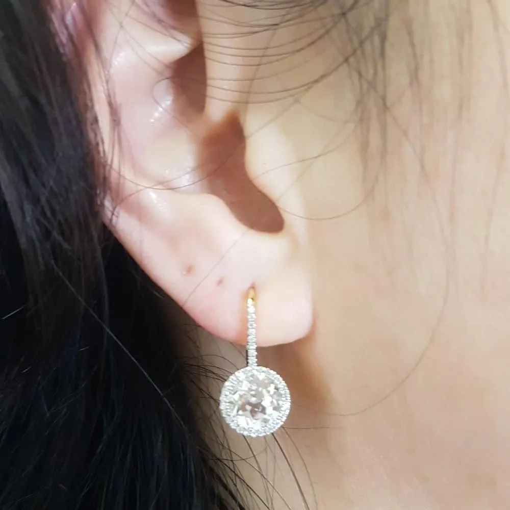 Yellow Gold zealous blossom iceberg grain last formula Dazzlingrock Collection 7mm Each Round Lab Created Gemstone & White Diamond Womens Hoop Earrings, 14K Solid 